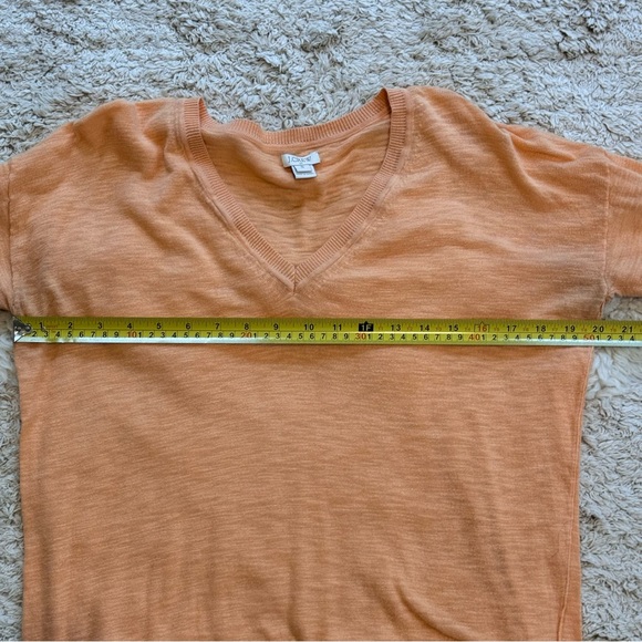 J. Crew Cotton Lightweight V-Neck Pullover Sweater Orange - Size small - Picture 7 of 9